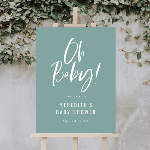 Simple Calligraphy Gender Neutral Baby Shower Foam Board
