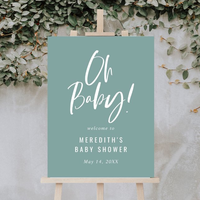 Simple Calligraphy Gender Neutral Baby Shower Foam Board (Creator Uploaded)