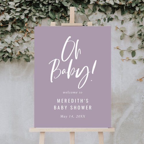 Simple Calligraphy Gender Neutral Baby Shower Foam Board