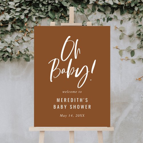 Simple Calligraphy Gender Neutral Baby Shower Foam Board