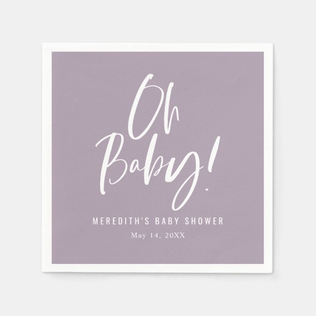 Simple Calligraphy Gender Neutral Baby Shower Napkins (Front)