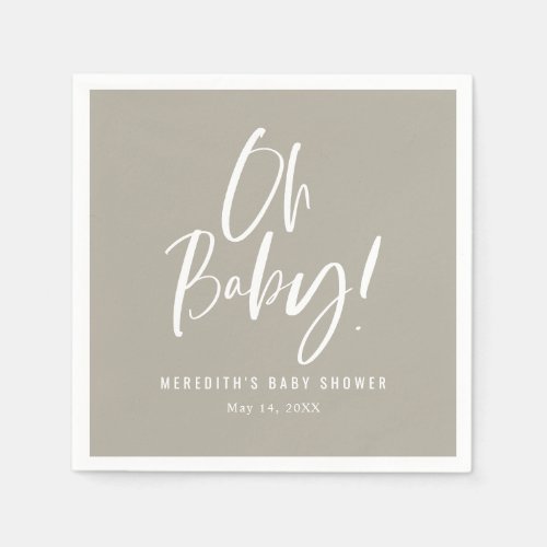 Simple Calligraphy Gender Neutral Baby Shower Napkins