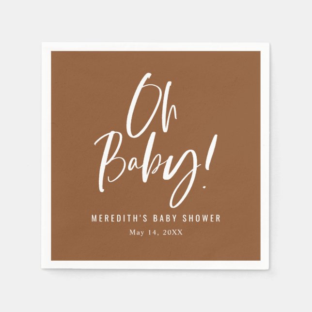 Simple Calligraphy Gender Neutral Baby Shower Napkins (Front)