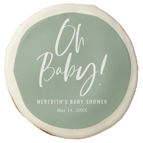 Simple Calligraphy Gender Neutral Baby Shower Sugar Cookie