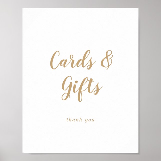Simple Calligraphy|Gold Wedding Cards and Gifts Poster (Front)