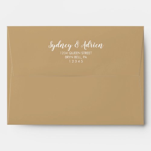 Simple Calligraphy  Gold Wedding Invitation Envelope