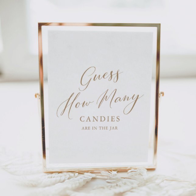 Simple Calligraphy Guess How Many Baby Shower Post Poster (Creator Uploaded)