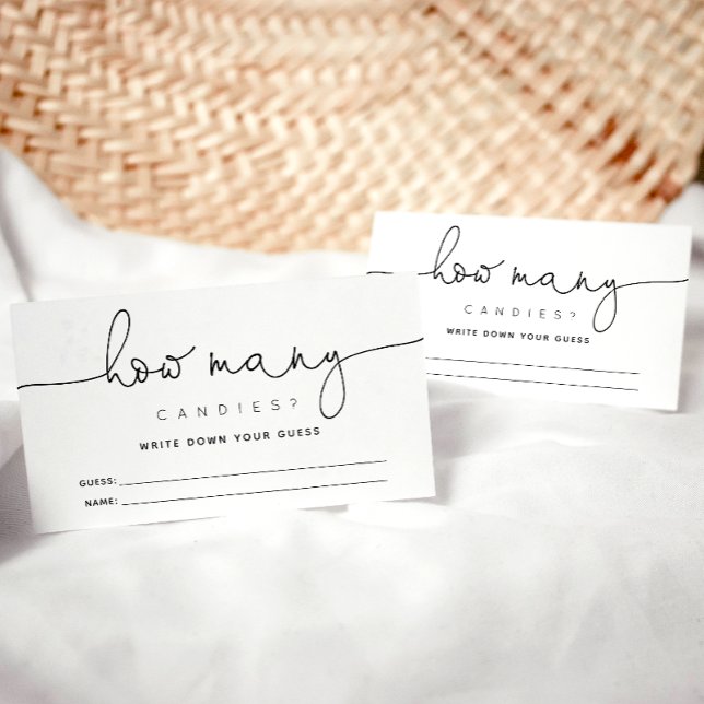 Simple Calligraphy Guess How Many Candies Enclosure Card (Creator Uploaded)