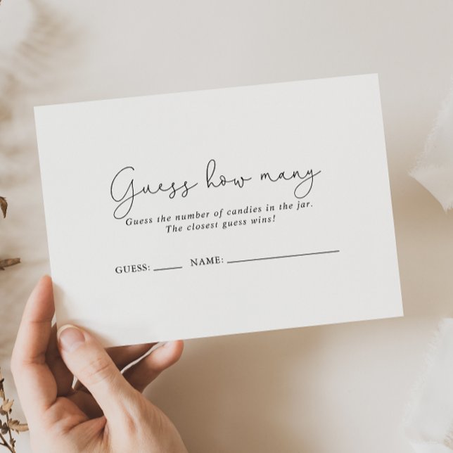 Simple Calligraphy Guess How Many Game Card (Creator Uploaded)