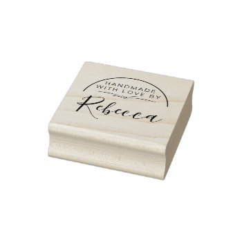 Simple Calligraphy Handmade With Love By Rubber Stamp by suchicandi at Zazzle