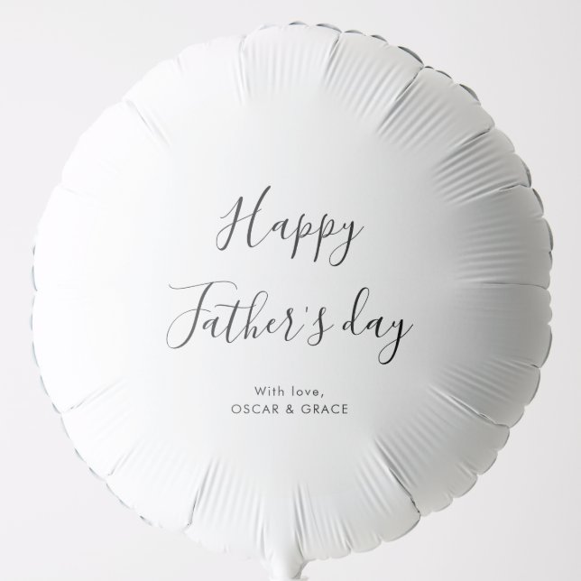 Simple Calligraphy Happy Father's Day Balloon (Front)