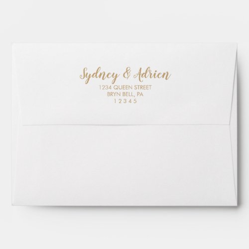 Simple Calligraphy in Gold Wedding Invitation Envelope