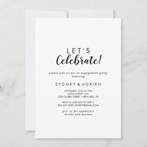 Simple Calligraphy Let's Celebrate Party