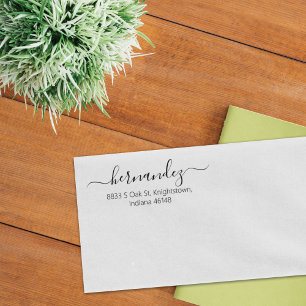 Simple Calligraphy Lettering Return Address Rubber Stamp