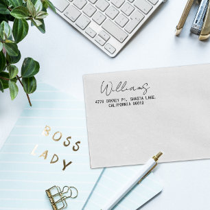 Simple Calligraphy Lettering Return Address Rubber Stamp