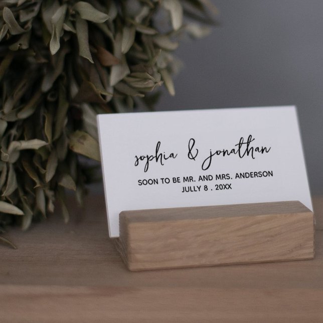 Simple Calligraphy Lettering Save the Date Rubber Stamp (Creator Uploaded)