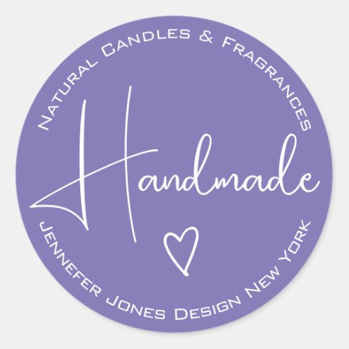 Simple Calligraphy Lilac Lavender Handmade Labels