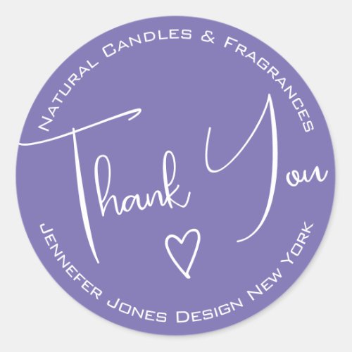 Simple Calligraphy Lilac Lavender Thank You Labels