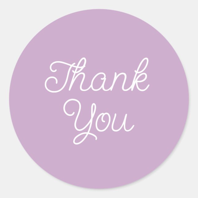 Simple Calligraphy Lilac Purple Thank You Seal (Front)