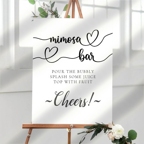 Simple Calligraphy Mimosa Bar Sign