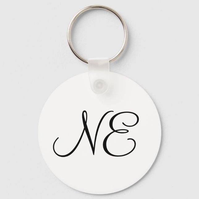 simple calligraphy minimal monogram logo add your keychain (Front)