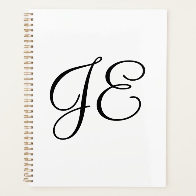 simple calligraphy minimal monogram logo add your  planner (Front)