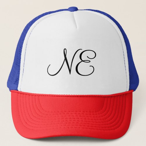 simple calligraphy minimal monogram logo add your  trucker hat