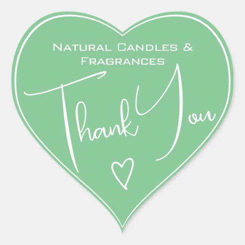 Simple Calligraphy Mint Green Thank You Labels