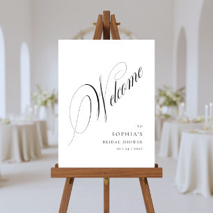 Simple Calligraphy Modern Bridal Shower Welcome Foam Board