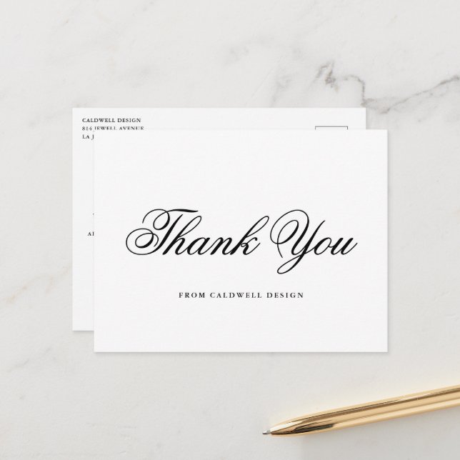 Simple Calligraphy Modern Business Postcard (Front/Back In Situ)