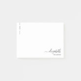 Simple Calligraphy Monogram Black and White Post-it Notes