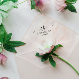 Simple Calligraphy Monogram Logo Rubber Stamp