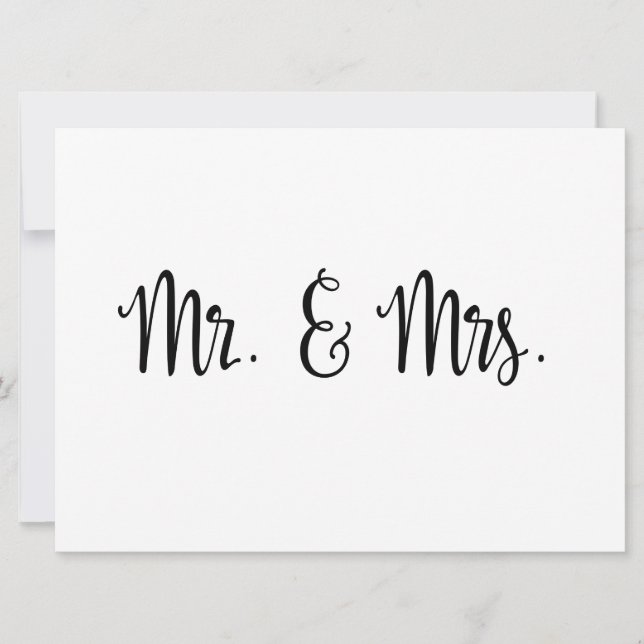 Simple Calligraphy | Mr. and Mrs. wedding sign (Front)