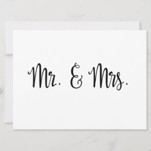 Simple Calligraphy Mr. and Mrs. wedding sign