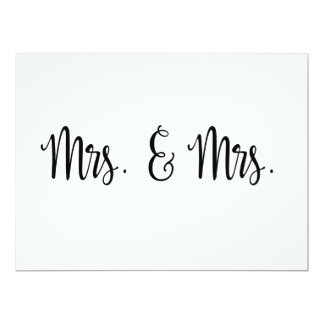 Simple Calligraphy | Mrs. and Mrs. wedding sign Invitation