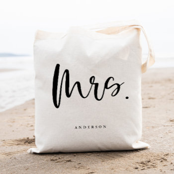 Simple Calligraphy Mrs. Tote Bag by Precious_Presents at Zazzle