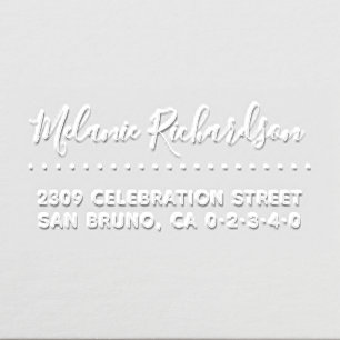 Simple Calligraphy Name Return Address Embosser