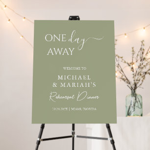 Simple Calligraphy One Day Away Rehearsal Dinner Foam Board