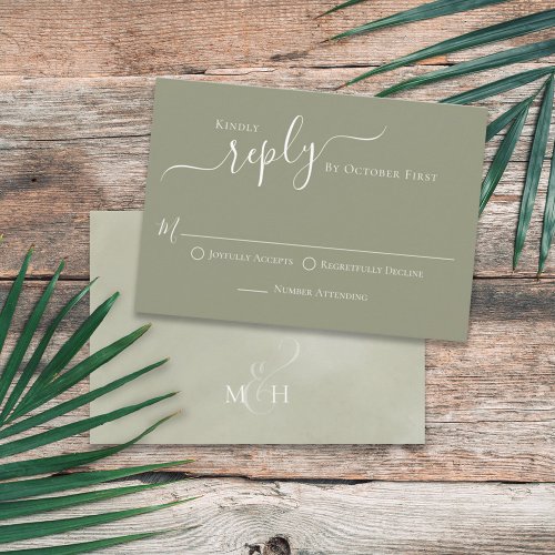 Simple Calligraphy Palm Leaves Meal Choice RSVP