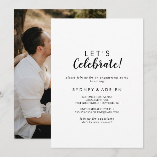 Simple Calligraphy Photo Let's Celebrate Party