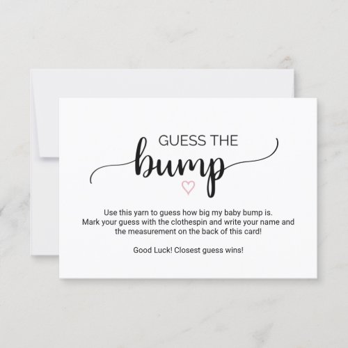 Simple Calligraphy  Pink Guess the Bump Game Card