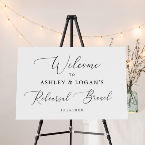 Simple Calligraphy Rehearsal Brunch Welcome Poster