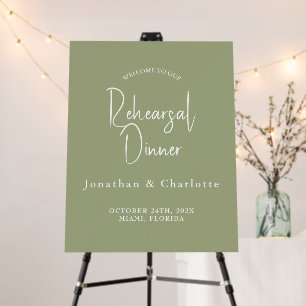 Simple Calligraphy Rehearsal Dinner Wedding Foam Board
