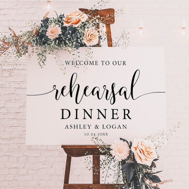 Simple Calligraphy Rehearsal Dinner Welcome Poster (Creator Uploaded)