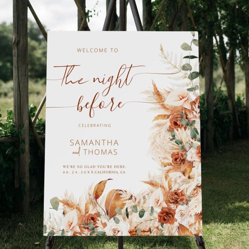 Simple Calligraphy  Rehearsal Dinner Welcome Sign