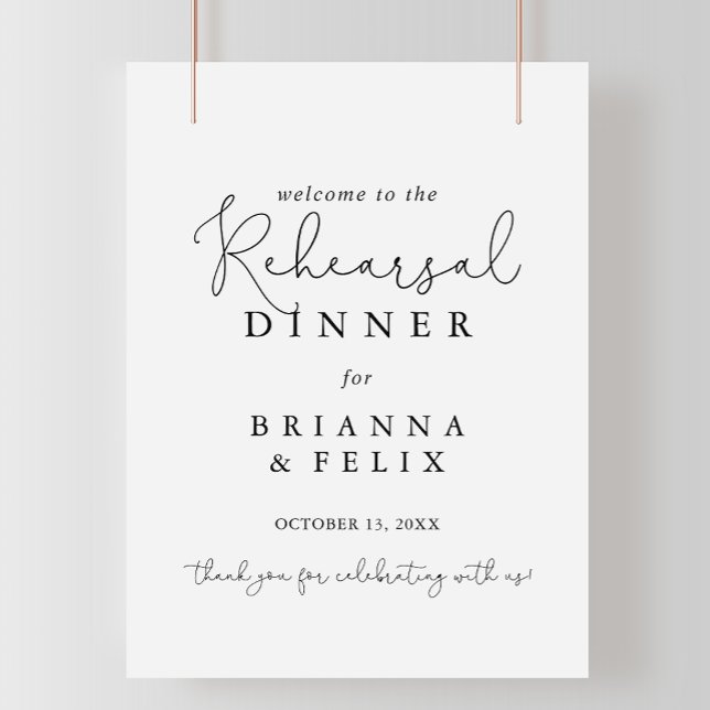 Simple Calligraphy Rehearsal Dinner Welcome Sign (Creator Uploaded)