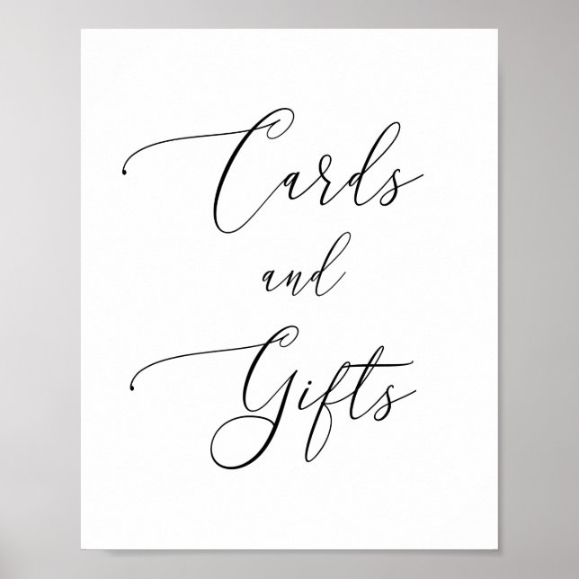 Simple Calligraphy Rustic Cards and Gifts Poster (Front)