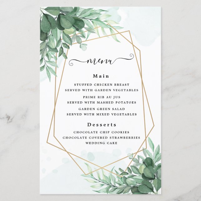 Simple calligraphy rustic greenery (Front)