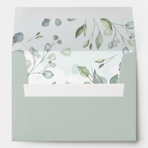 Simple calligraphy rustic greenery envelope