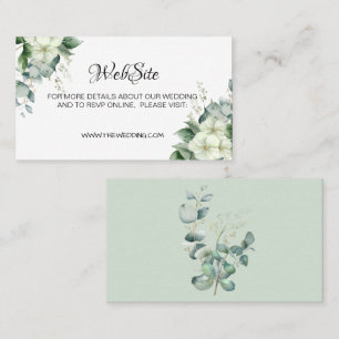 Simple Calligraphy Rustic Greenery Floral Wedding Business Card